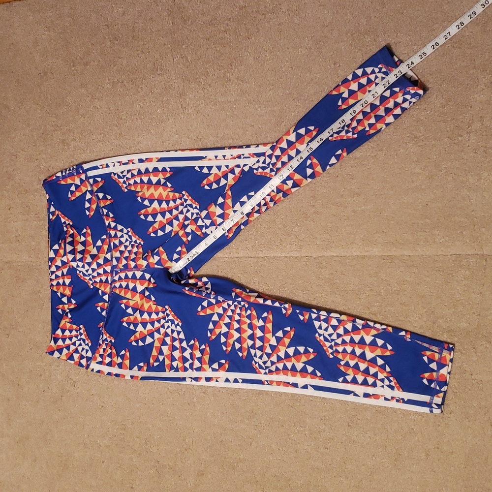Adidas X Farm Rio Women's Psychedelic Wave Blue Leggings - Picture 10 of 11